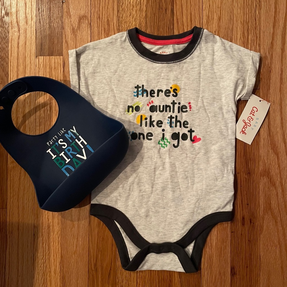 Onesie and Silicone Bib